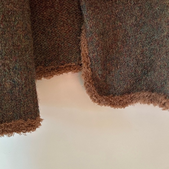 VINTAGE | Homemade Brown Sleeveless One Button Front Alpaca Melange Vest - Picture 5 of 10